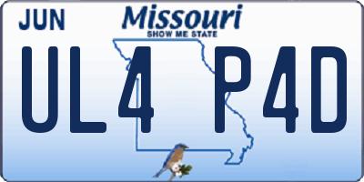 MO license plate UL4P4D