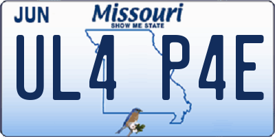 MO license plate UL4P4E