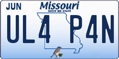 MO license plate UL4P4N
