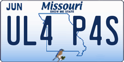 MO license plate UL4P4S