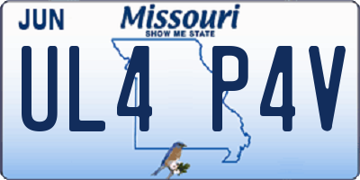 MO license plate UL4P4V