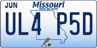 MO license plate UL4P5D