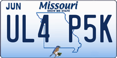 MO license plate UL4P5K