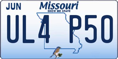 MO license plate UL4P5O