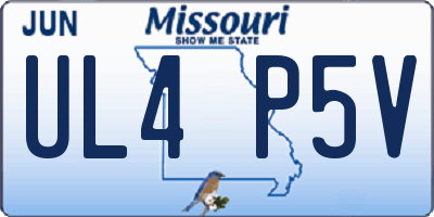 MO license plate UL4P5V