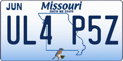 MO license plate UL4P5Z
