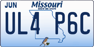 MO license plate UL4P6C