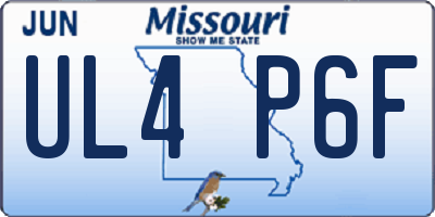 MO license plate UL4P6F