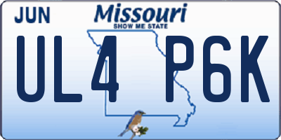 MO license plate UL4P6K
