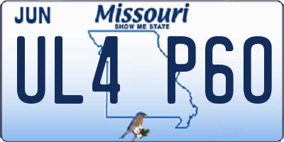 MO license plate UL4P6O