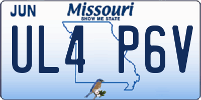 MO license plate UL4P6V