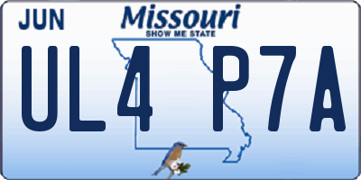 MO license plate UL4P7A