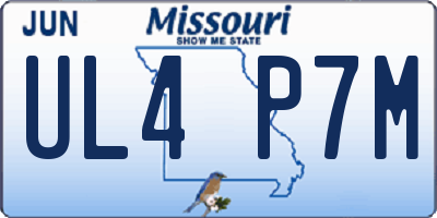 MO license plate UL4P7M