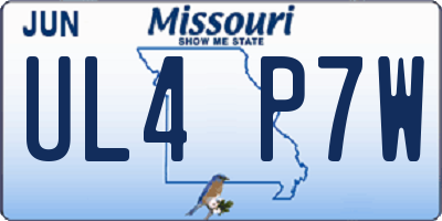 MO license plate UL4P7W