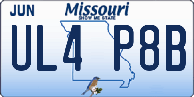 MO license plate UL4P8B