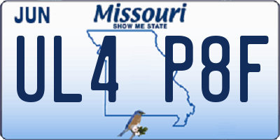 MO license plate UL4P8F