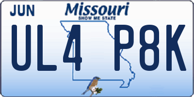 MO license plate UL4P8K