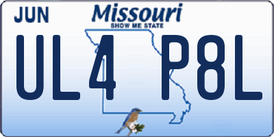 MO license plate UL4P8L