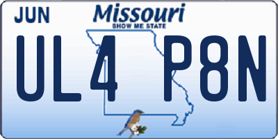 MO license plate UL4P8N