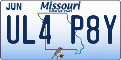 MO license plate UL4P8Y