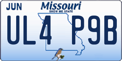 MO license plate UL4P9B