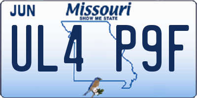 MO license plate UL4P9F