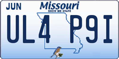 MO license plate UL4P9I