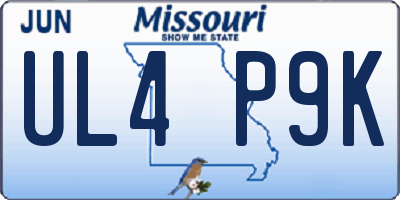 MO license plate UL4P9K