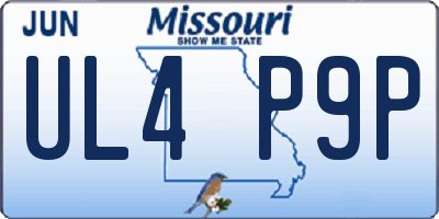 MO license plate UL4P9P