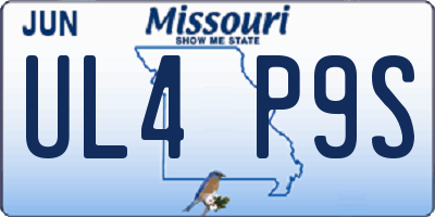 MO license plate UL4P9S