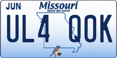 MO license plate UL4Q0K