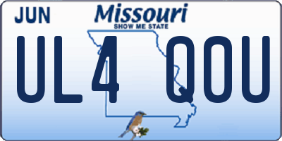 MO license plate UL4Q0U