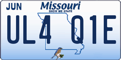 MO license plate UL4Q1E