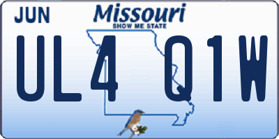 MO license plate UL4Q1W