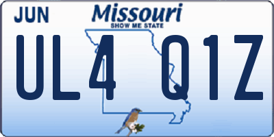 MO license plate UL4Q1Z