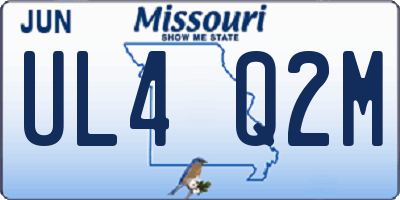 MO license plate UL4Q2M
