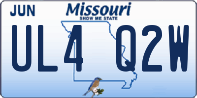 MO license plate UL4Q2W