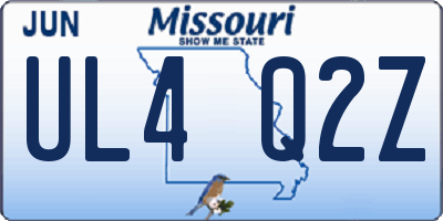 MO license plate UL4Q2Z