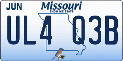MO license plate UL4Q3B