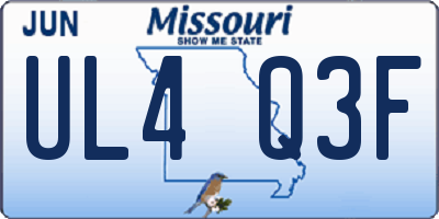MO license plate UL4Q3F