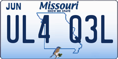 MO license plate UL4Q3L