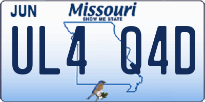 MO license plate UL4Q4D