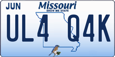 MO license plate UL4Q4K