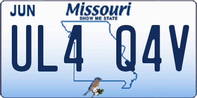 MO license plate UL4Q4V
