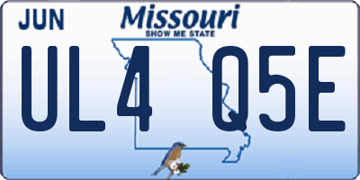 MO license plate UL4Q5E
