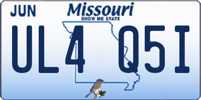 MO license plate UL4Q5I