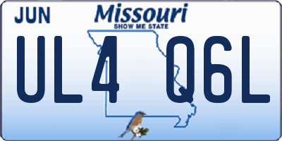 MO license plate UL4Q6L