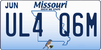 MO license plate UL4Q6M