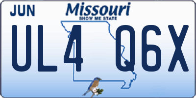 MO license plate UL4Q6X