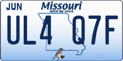 MO license plate UL4Q7F